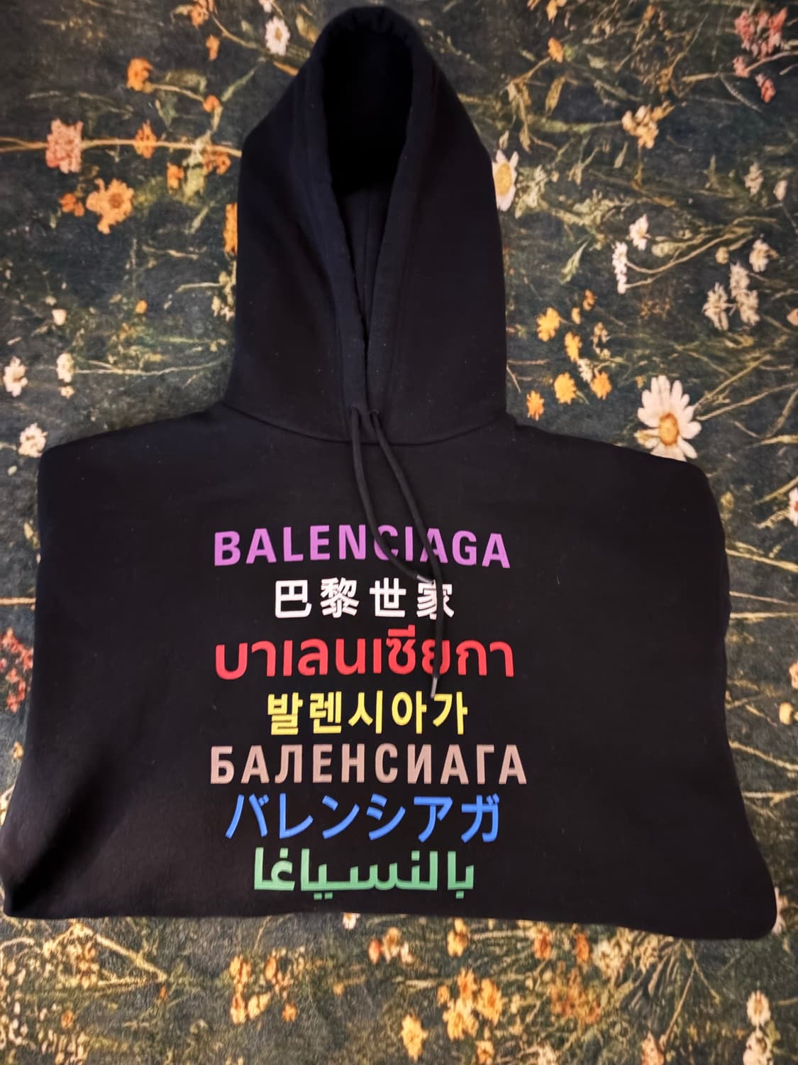 발렌시아가 랭귀지 로고 후드티 상품이미지1