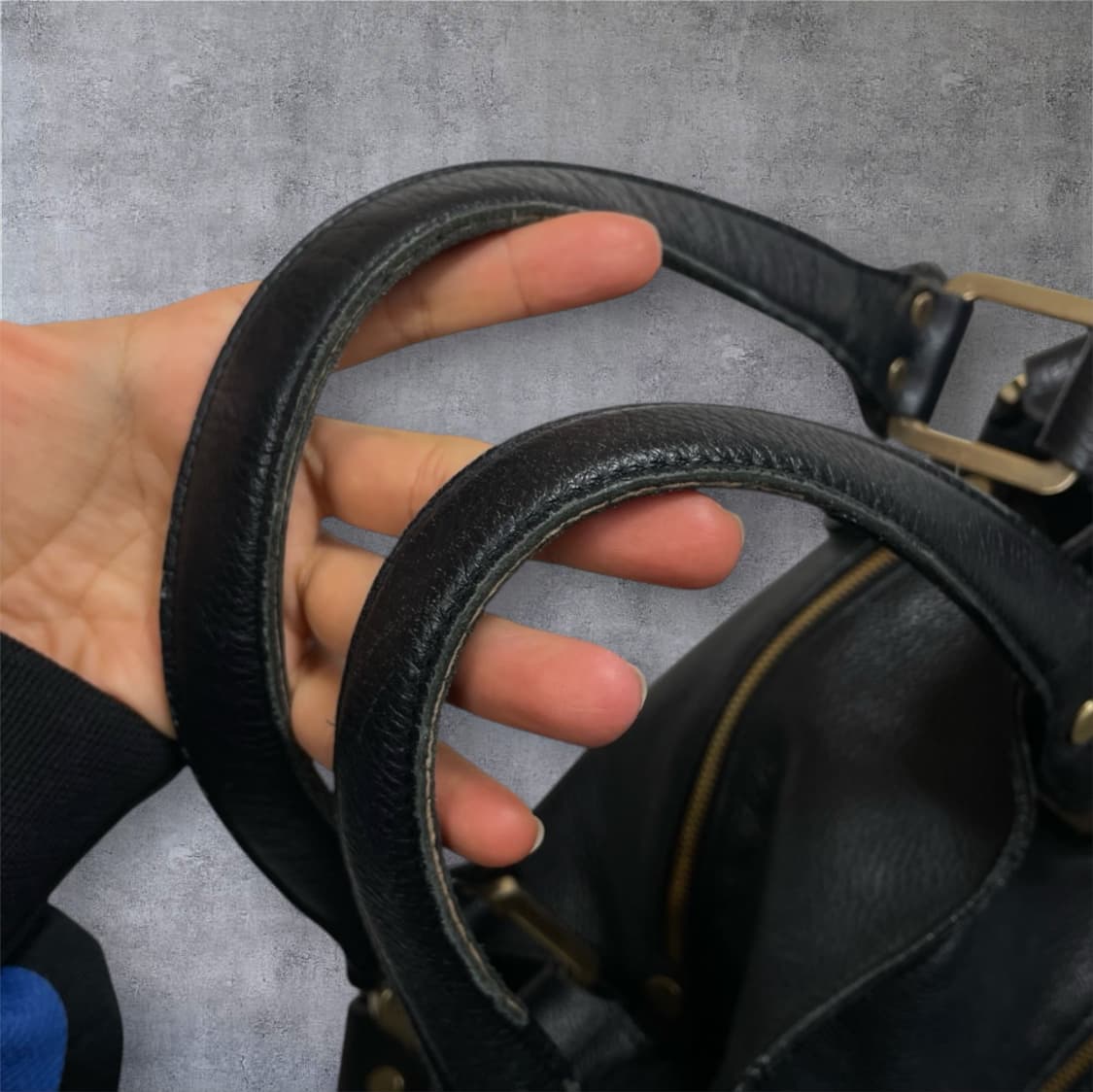 잇미샤 it MICHAA 블랙 빈티지 레더 토트백 상품이미지7