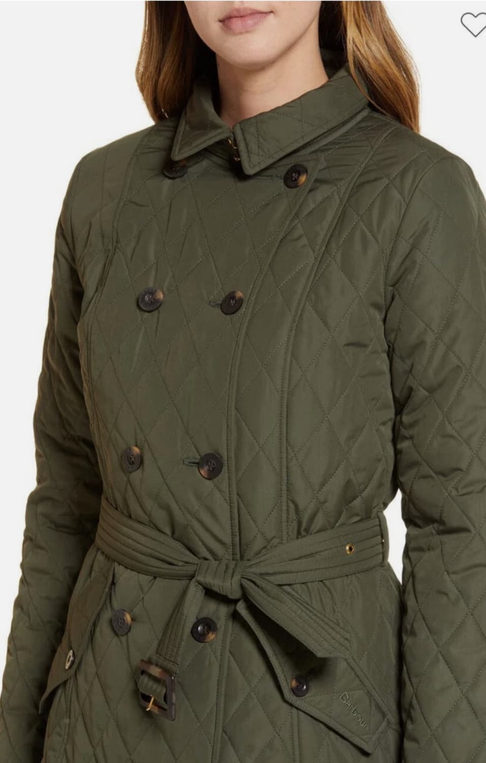 [uk12/66] 바버 벨트 롱퀼팅 카키 상품이미지9