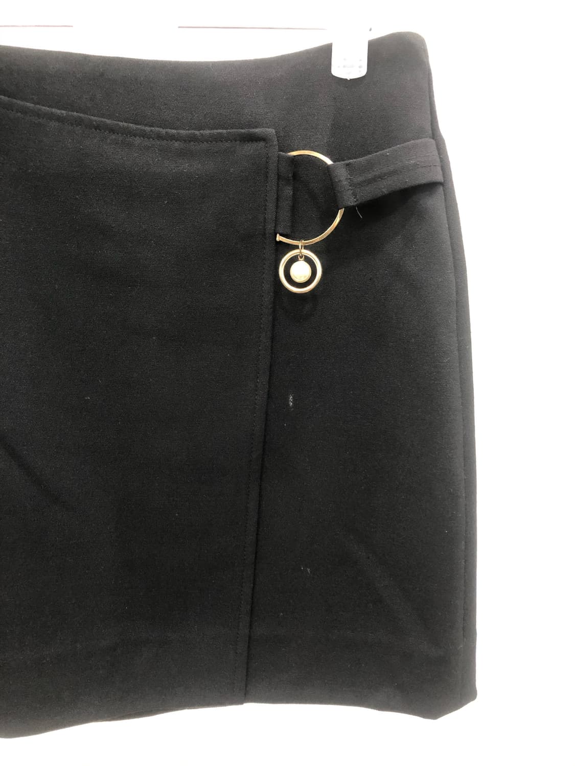 pearl ring point basic black mini skirt  상품이미지3