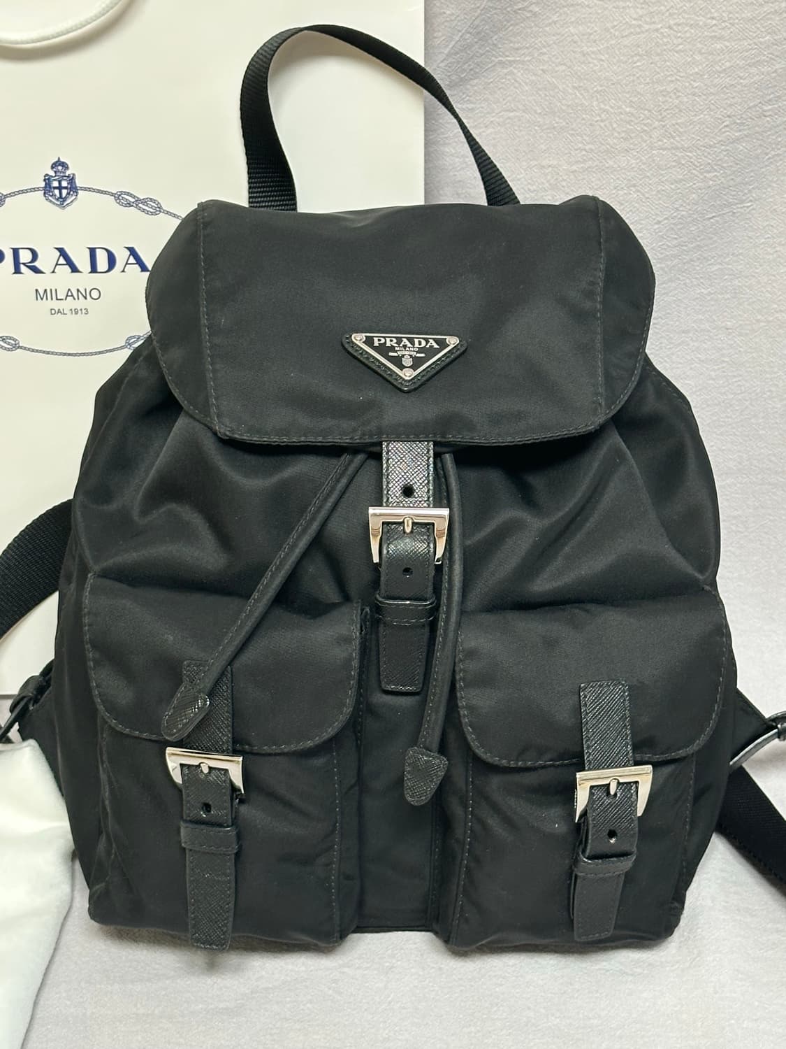 (상태최상) 프라다 리나일론 백팩 스몰 포코노 사피아노 투포켓 상품이미지3