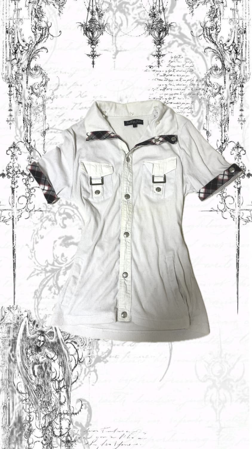 y2k 펑크 펑투케 알트 메시걸 반팔 셔츠 블라우스 상품이미지1