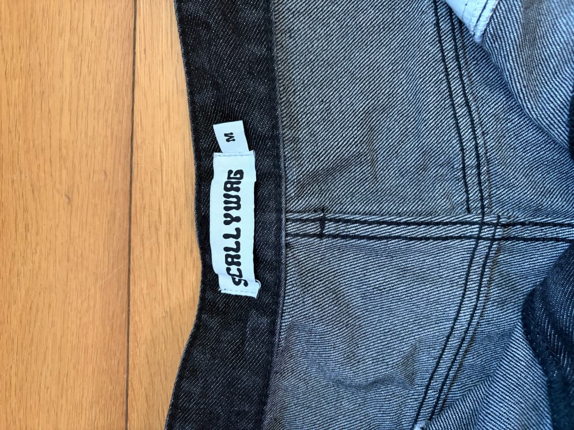 블랙 데님 하프팬츠 와이드 핏 상품이미지2