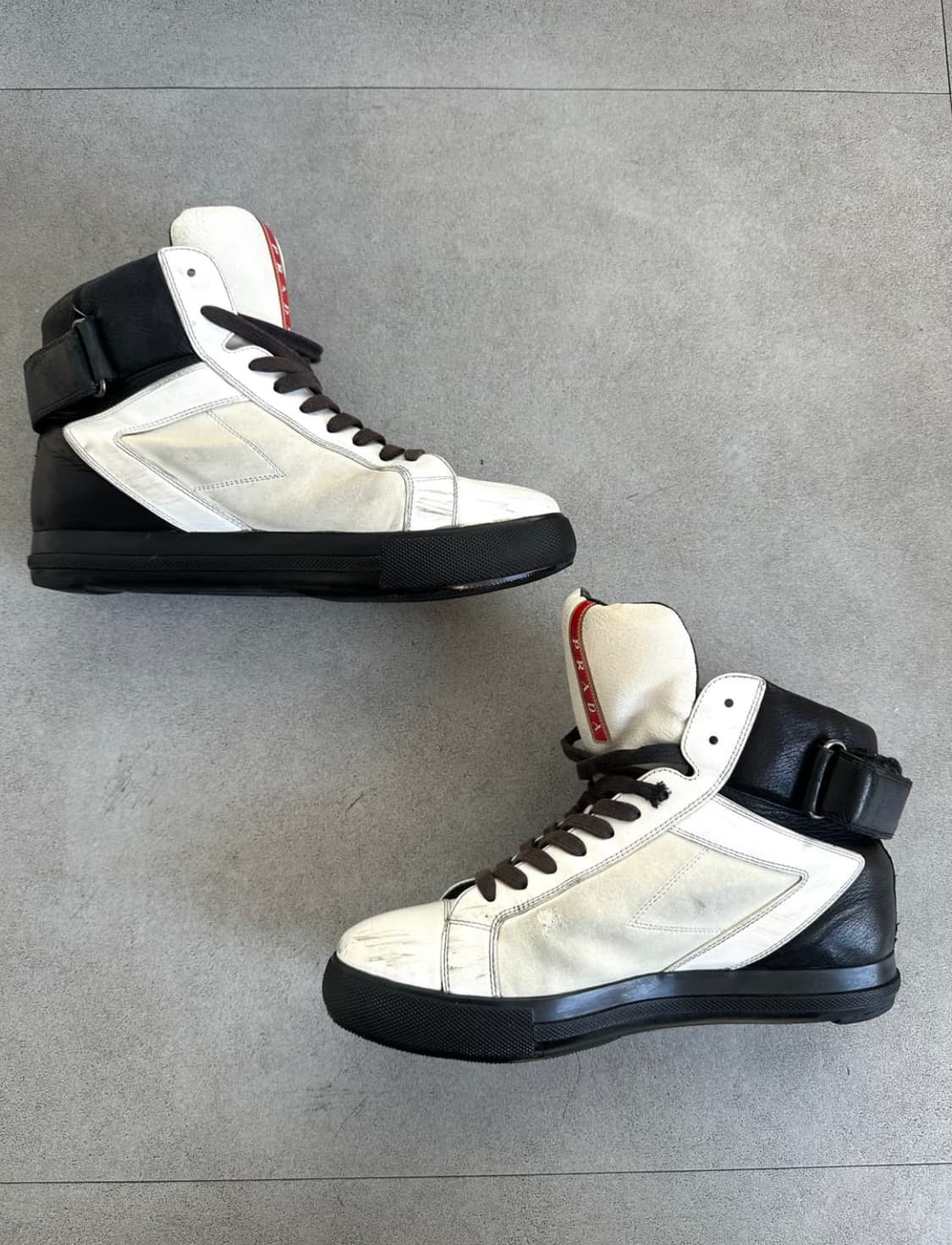 프라다 스포츠 아이보리 히든웨지 하이탑 상품이미지5