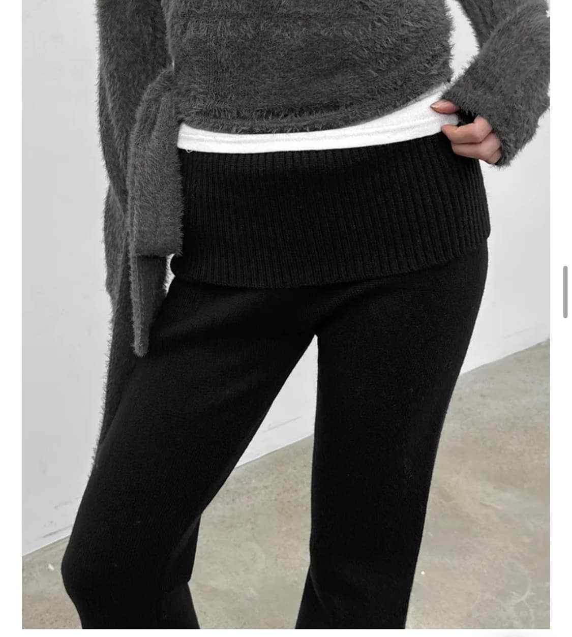 블랙업 폴딩 부츠컥 팬츠 블랙 상품이미지2