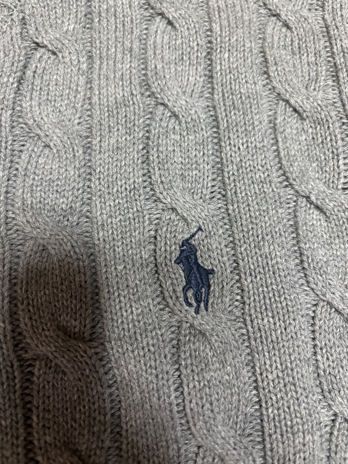 폴로 랄프로렌 케이블니트 그레이 XL 상품이미지4