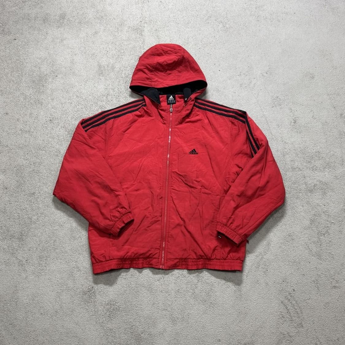아디다스 90S 올드스쿨 레드 누빔 후드 점퍼 105 상품이미지1