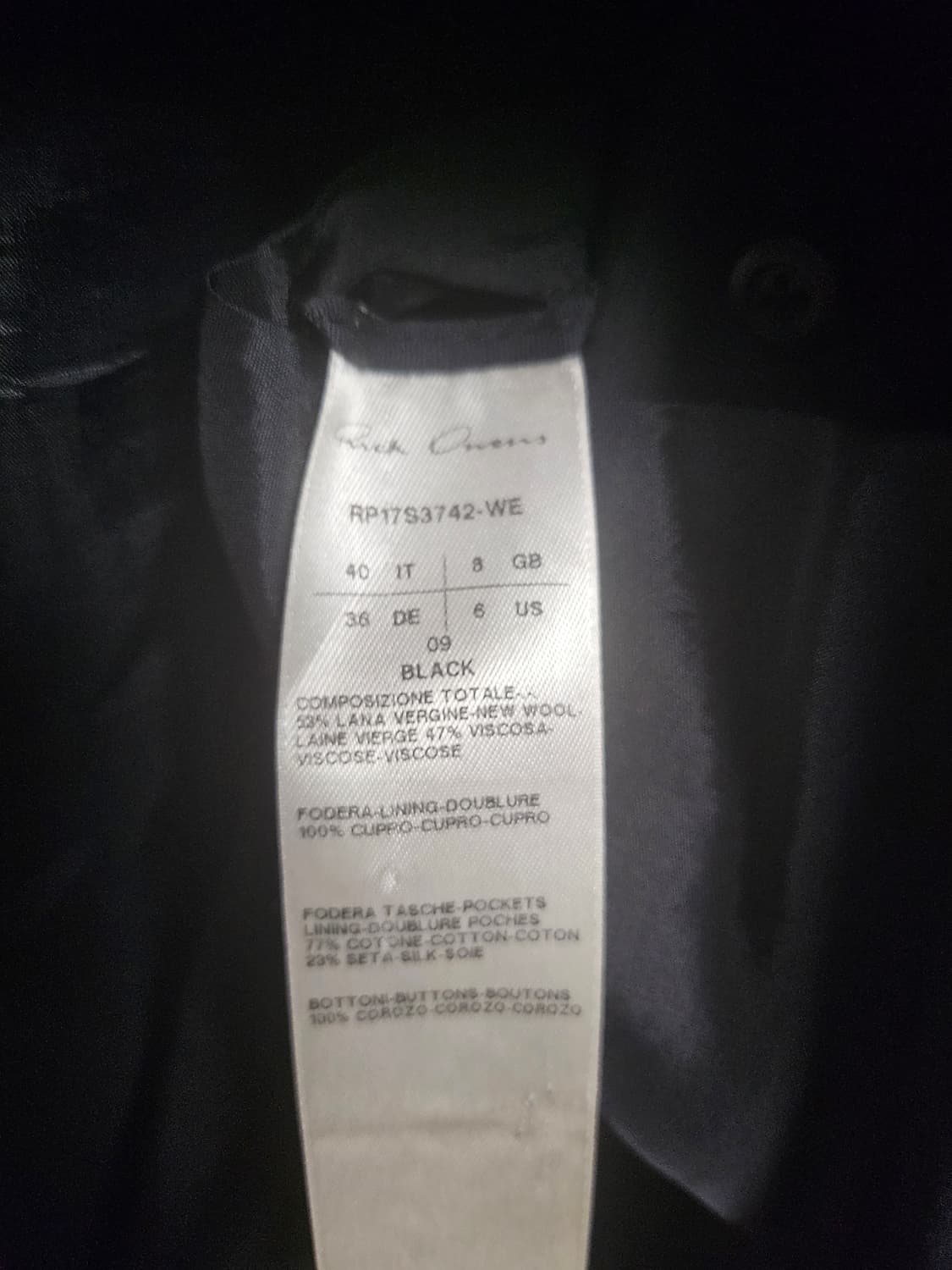 Rick owens 릭오웬스 블랙 자켓 상품이미지7