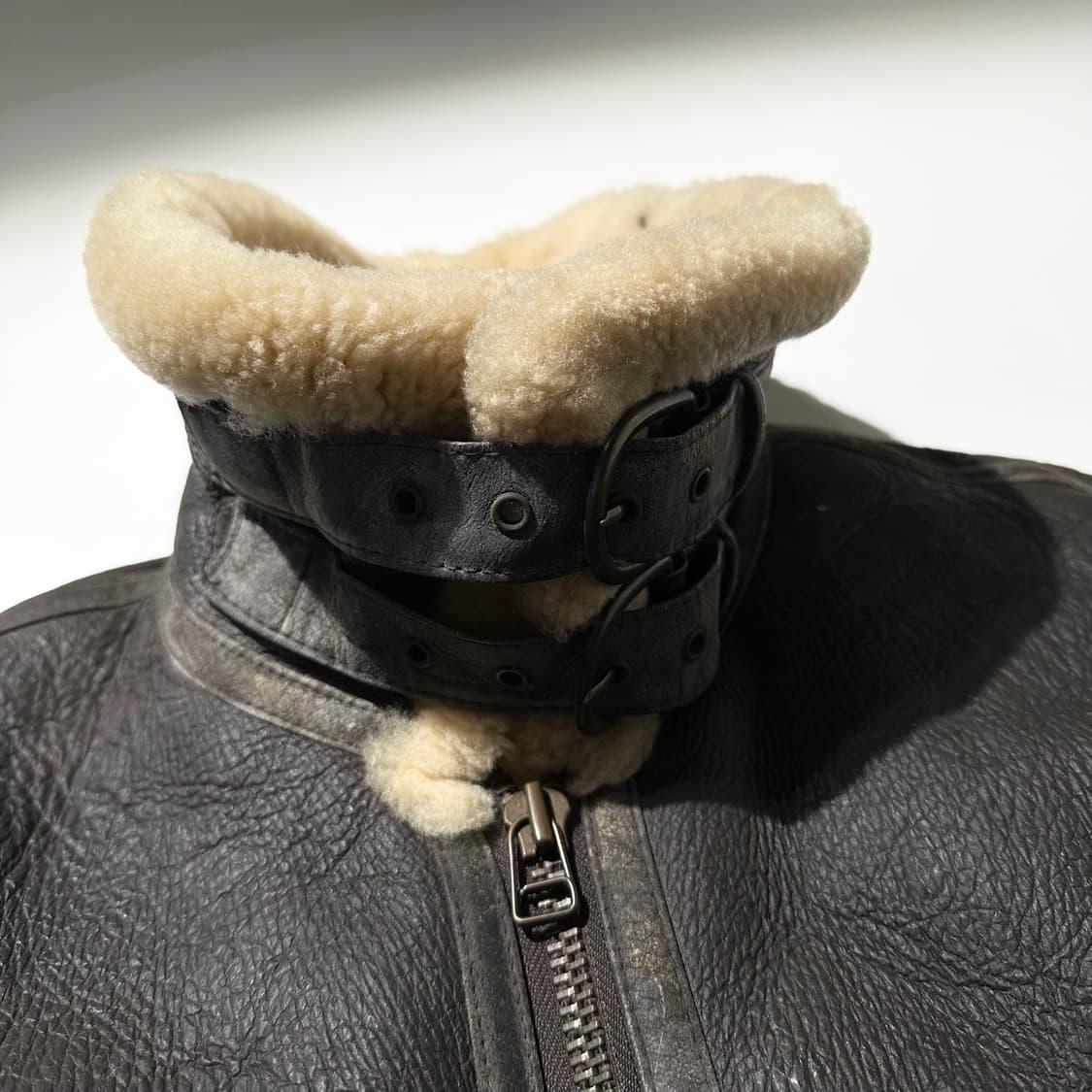 USAF 미공군 오리지널 B-3 램스킨 시어링 무스탕 봄버 자켓 상품이미지5