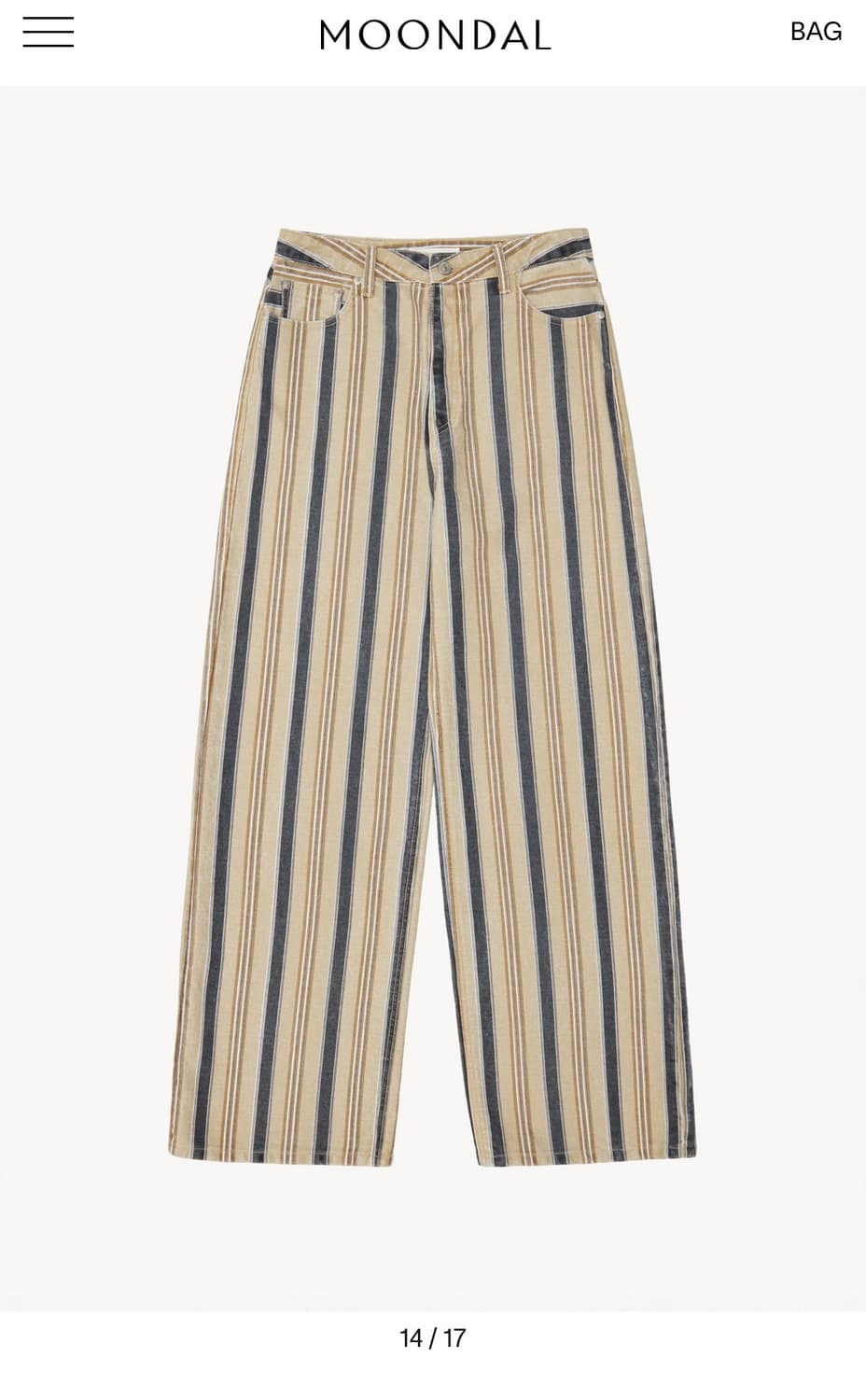 moondal Granada Stripe Denim in Beige  상품이미지2