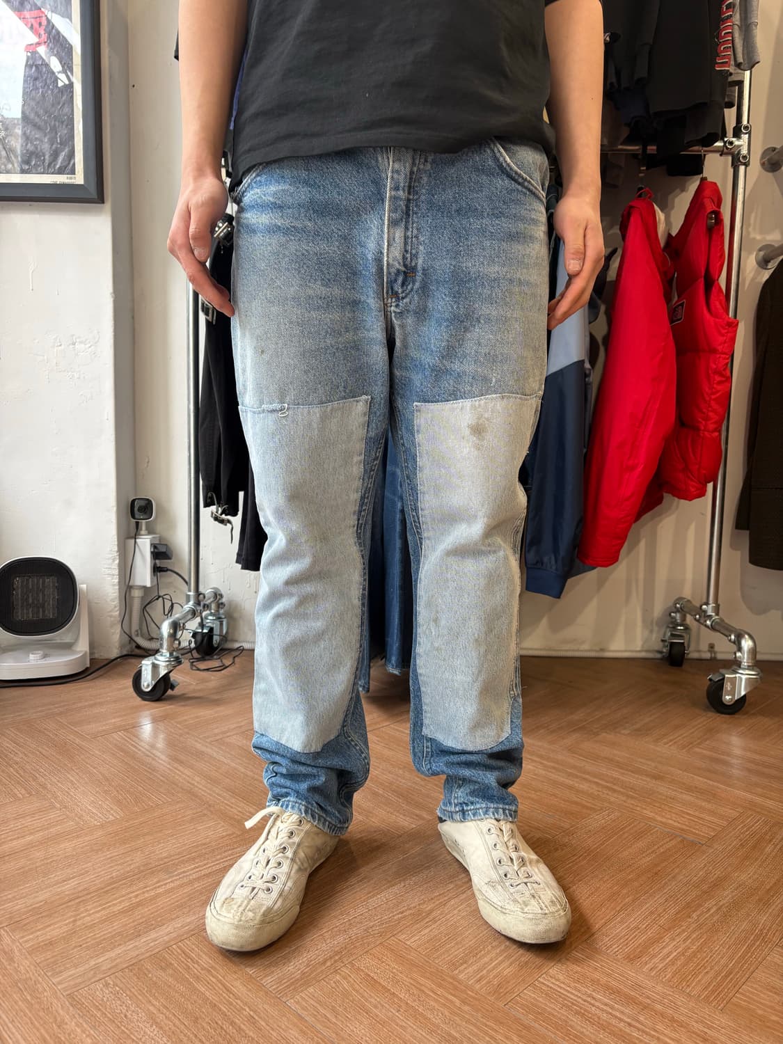 80s USA Lee 더블니 팬츠 상품이미지1