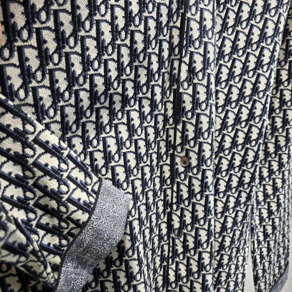 [중고/정품] 디올 오블리크 오버셔츠 네이비/베이지 M 상품이미지5