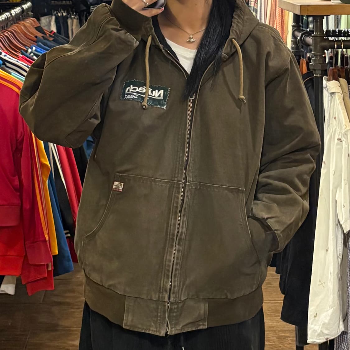 [HI] VTG DRI-DUCK 피그먼트 데님 워크헌팅 자켓 브라운 상품이미지3