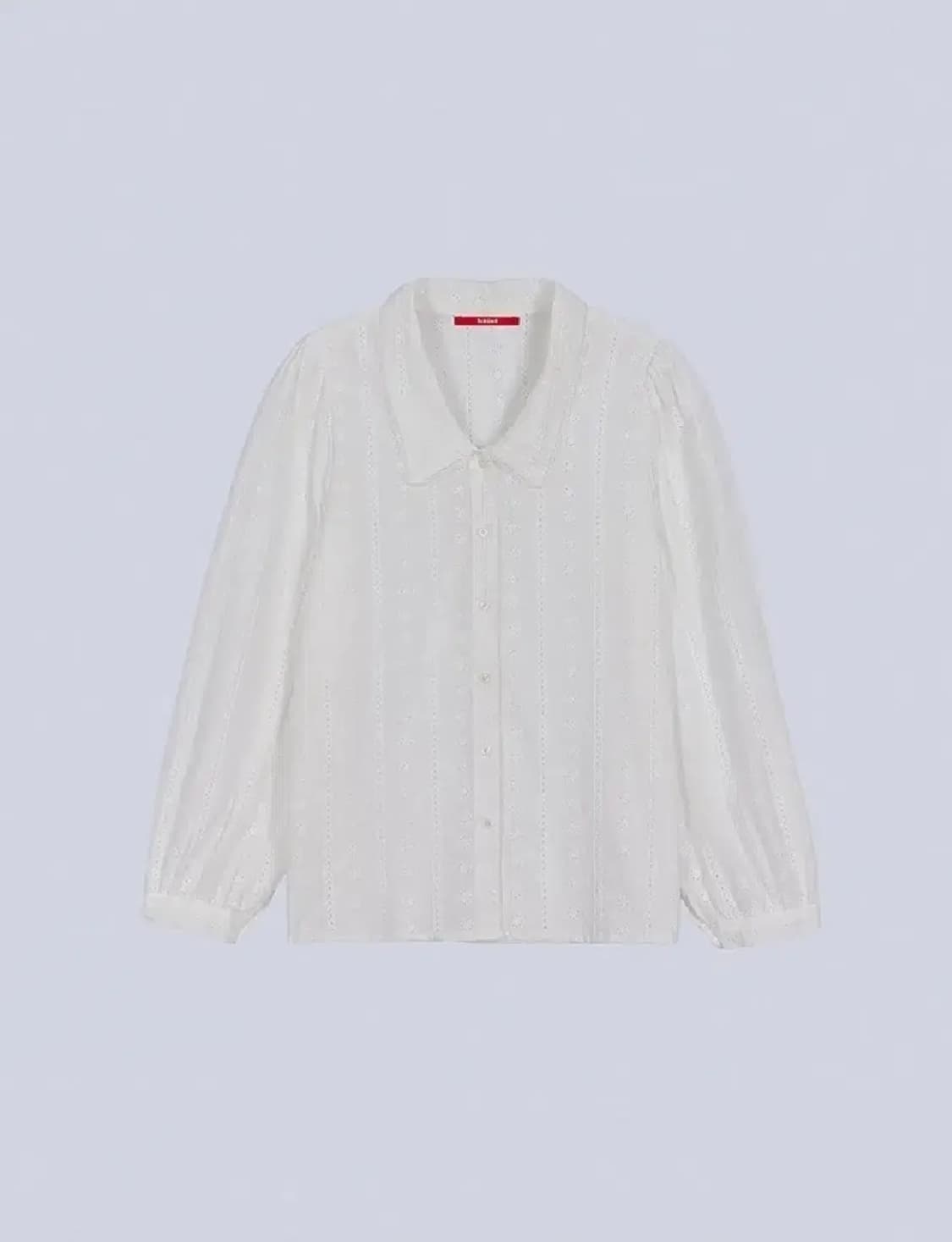 헤인트 화이트 펀칭 블라우스 셔츠 상품이미지2