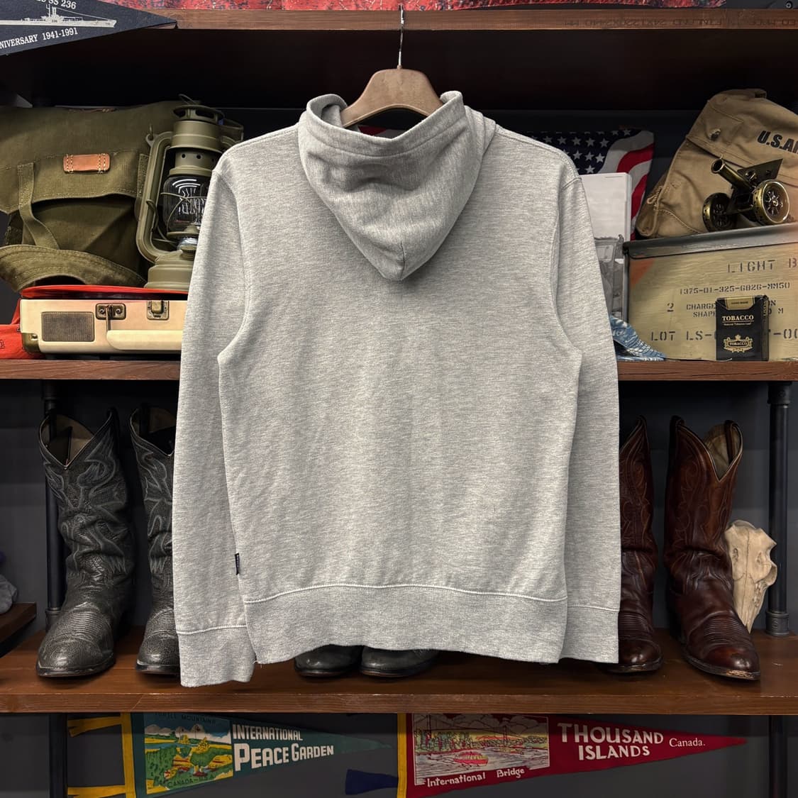 00s 아비렉스 ARMY 라이트그레이 프린팅 후드집업 N518 상품이미지2