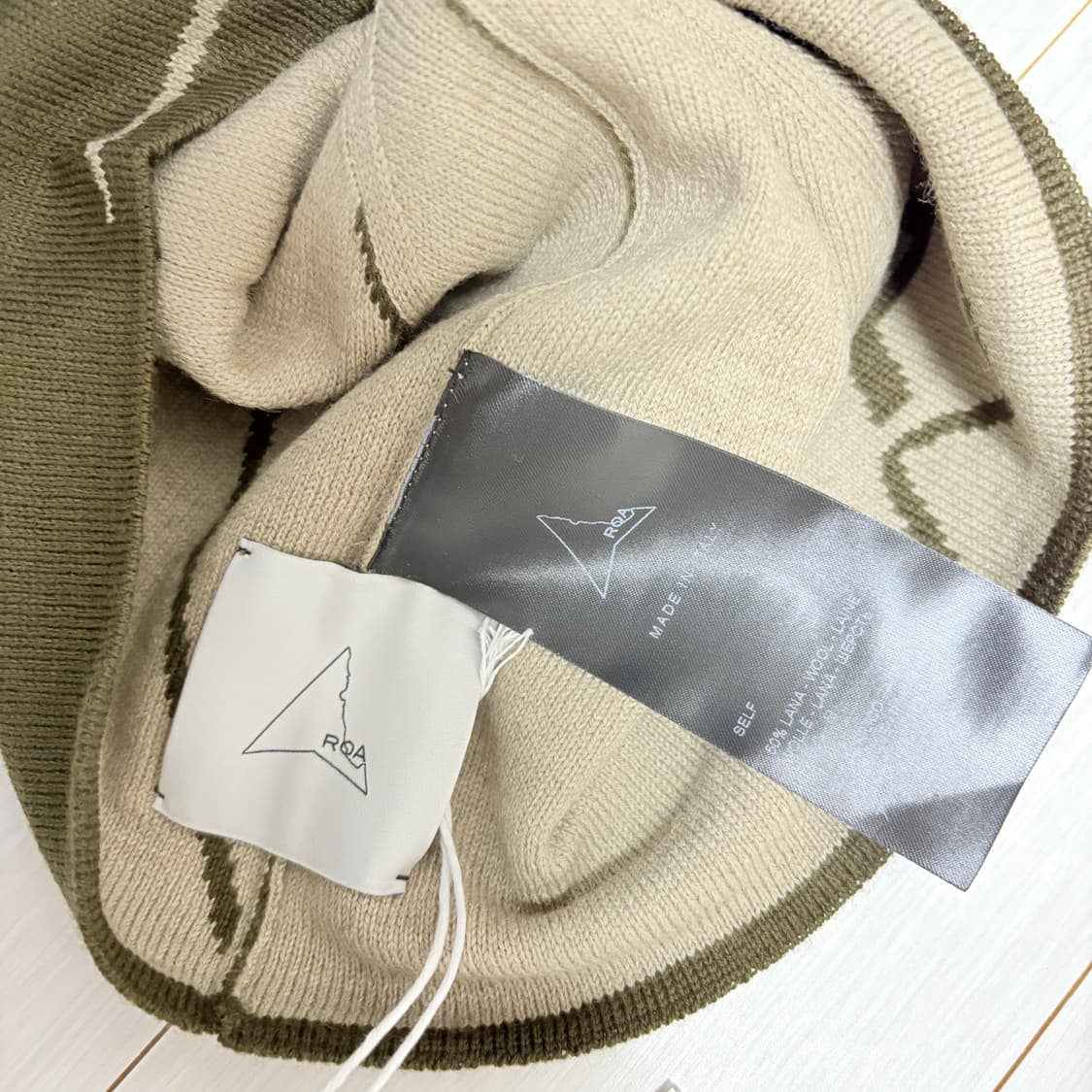 로아 로고 울 비니 올리브 새상품 상품이미지3