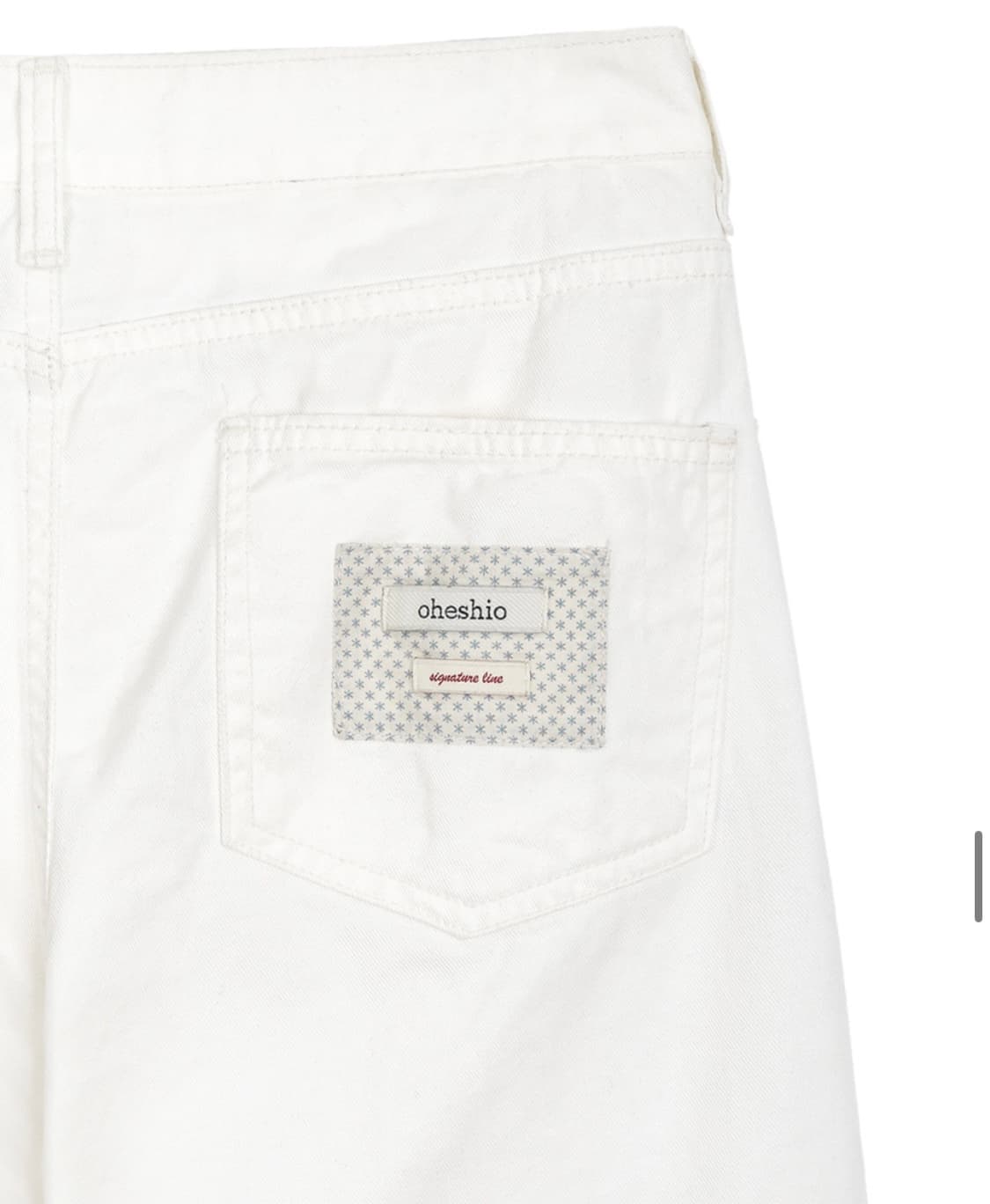 오헤시오 와이드스타 코튼 팬츠 화이트 상품이미지2