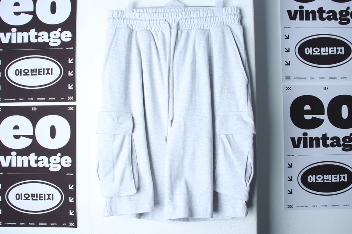 (L-XL) 리메인세컨드 반바지 팬츠 카고 멜란지 밴딩-P1P10318 상품이미지2