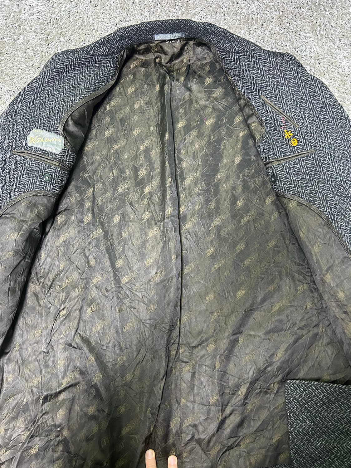 일제 수제맞춤 헤링본코트 사이즈 105 상품이미지4