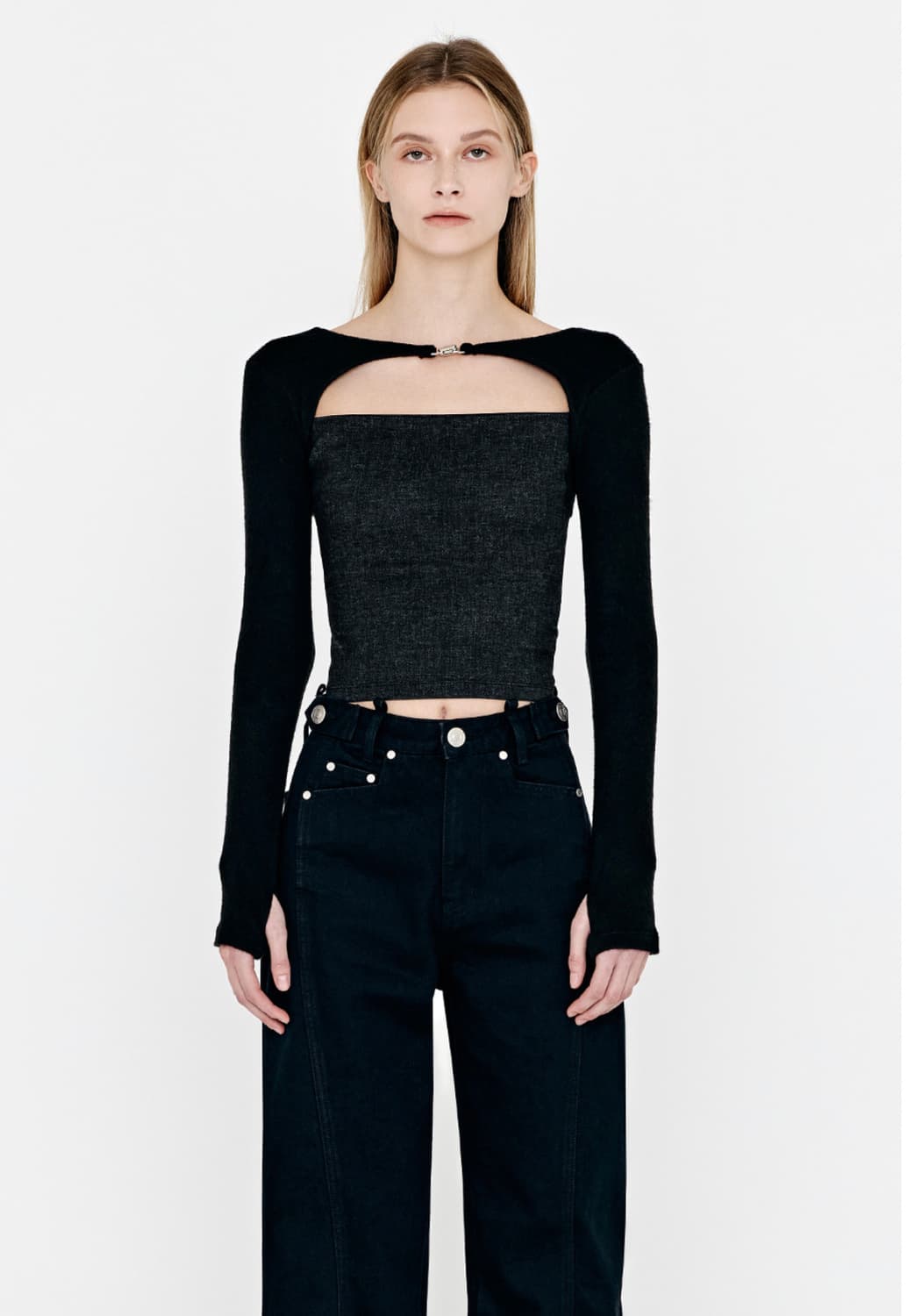 Yuse 볼레로 롱 슬리브 상품이미지1