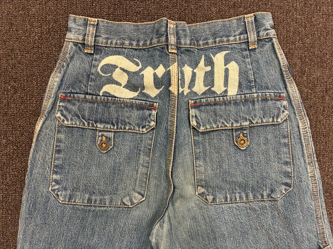 OS)Japanese vintage 여성 레터링 포인트 와이드 데님팬츠 상품이미지7