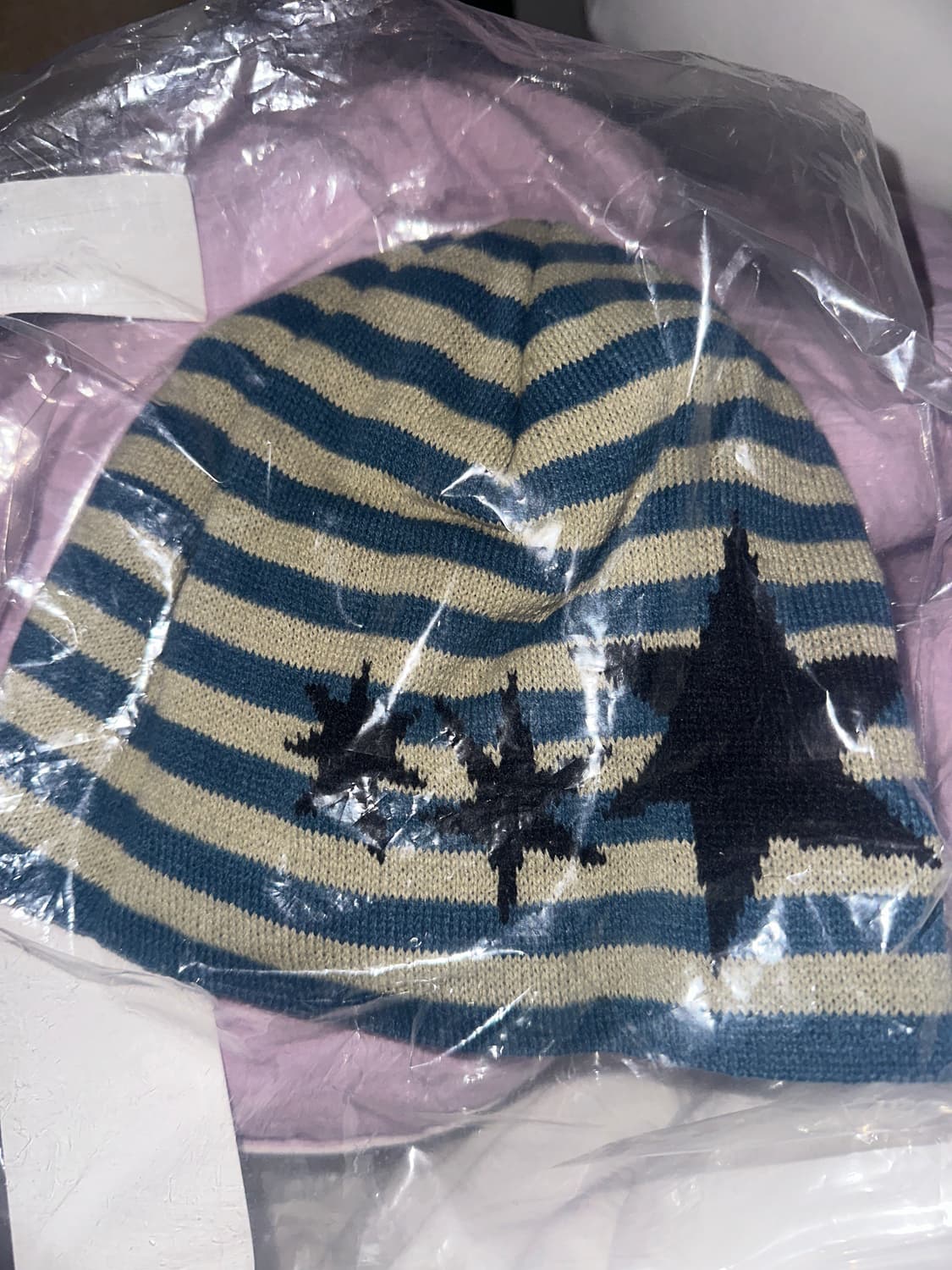 주영X탄산 스몰로고 후드집업 스트라이프 보라 + 비니 상품이미지3