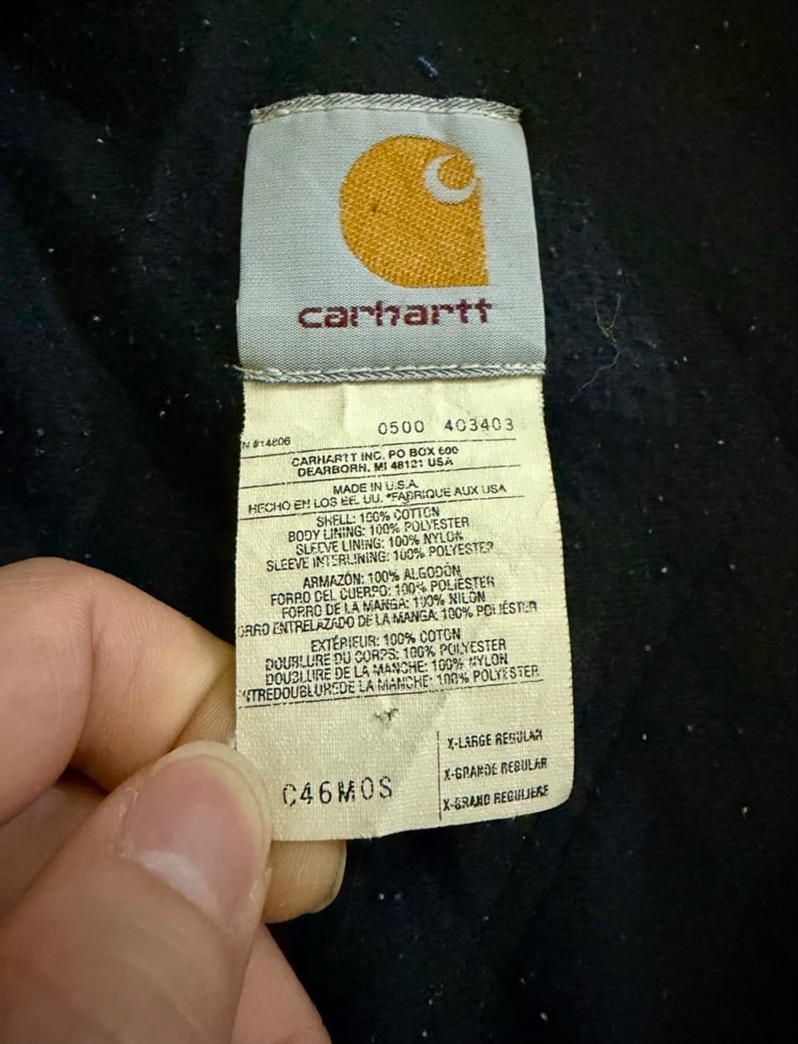 [칼하트] 00s 오리지널 C46 MOS 모스 샌드스톤 초어코트 자켓 상품이미지4