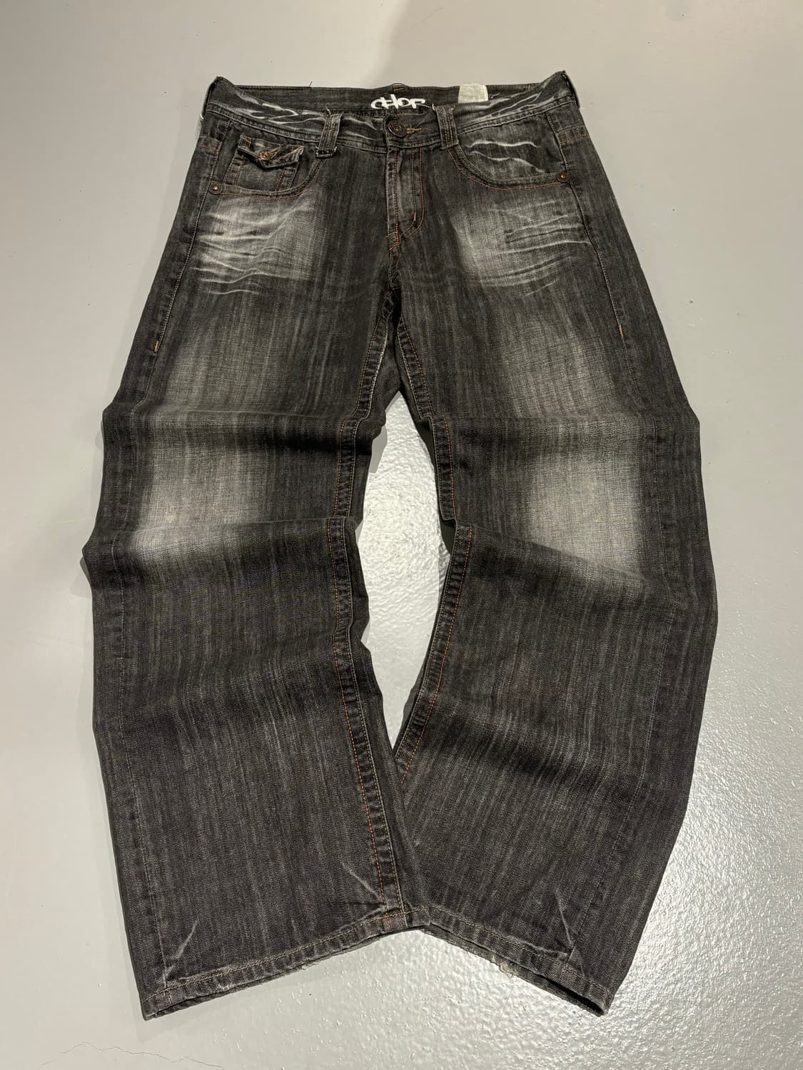 빈티지 스트레이트핏 흑청 데님 팬츠    상품이미지7