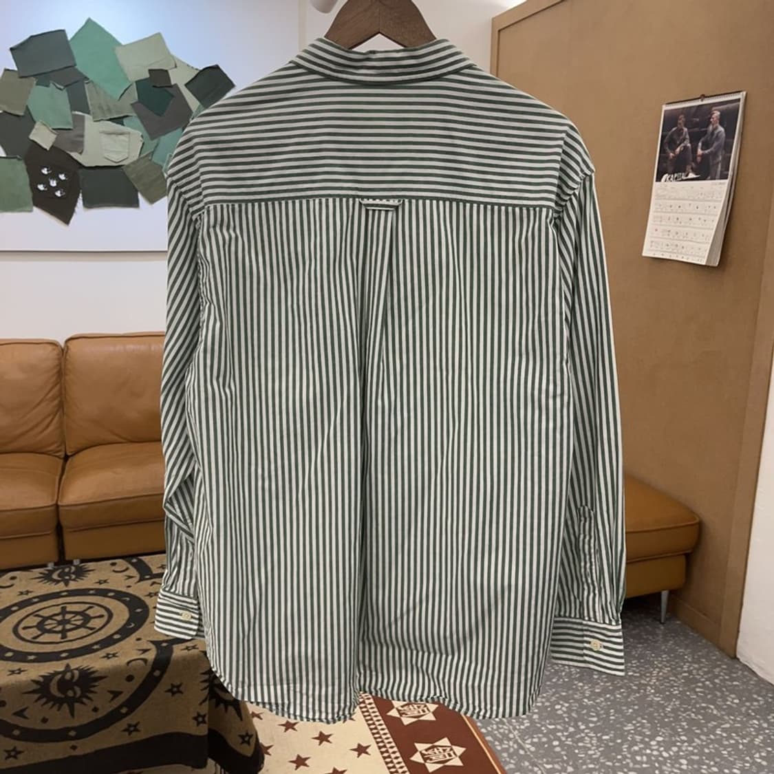 커버낫 빈티지 피스타치오 그린 스트라이프 셔츠 M C08667 상품이미지4