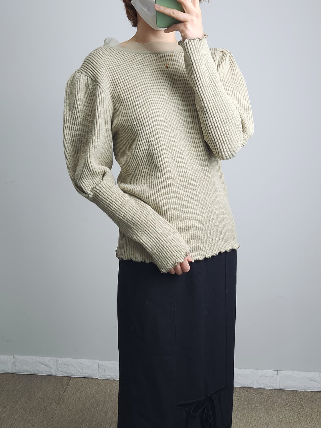 백리본 골지 니트 상품이미지4