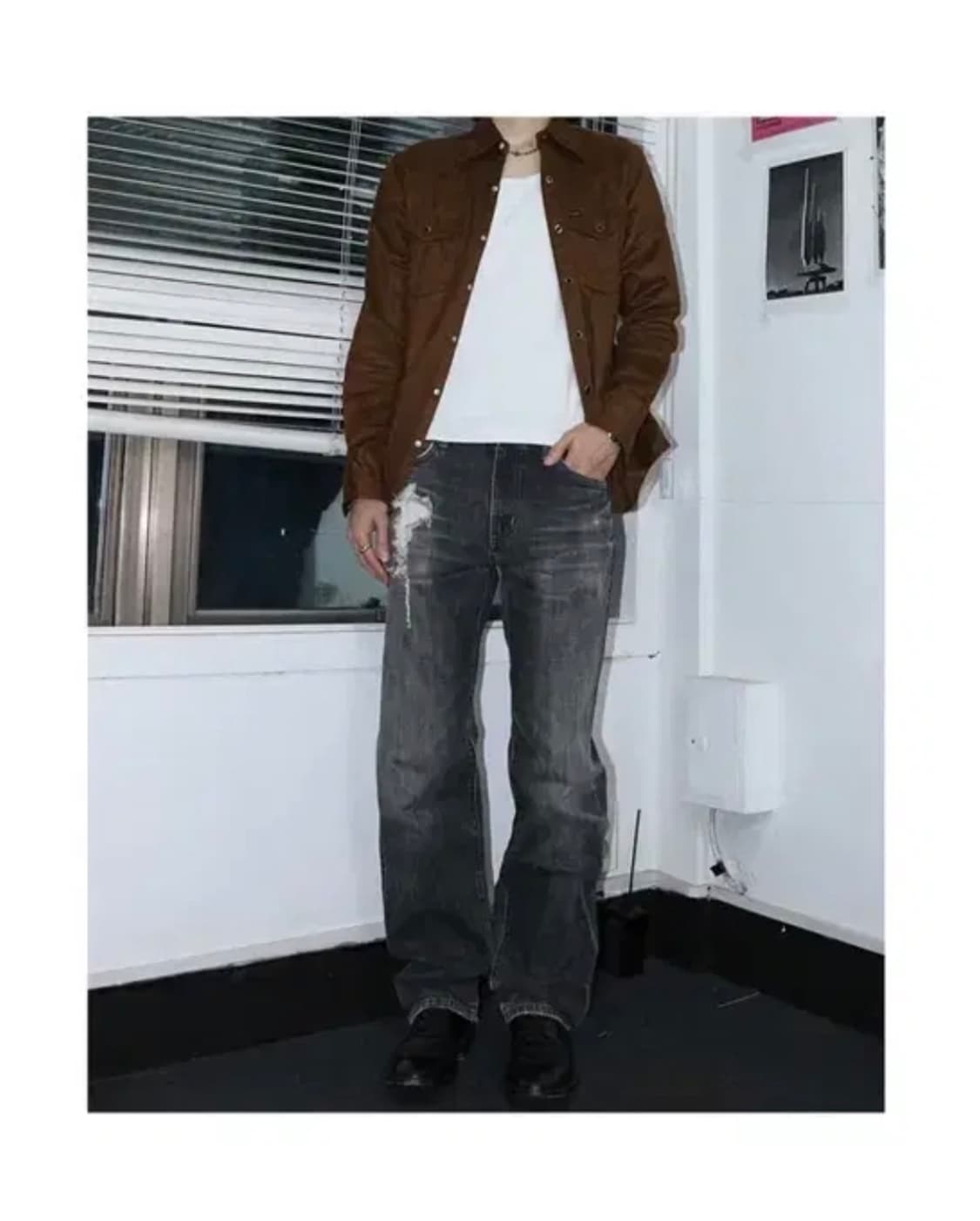 랭글러 흑청 데님 팬츠 상품이미지1