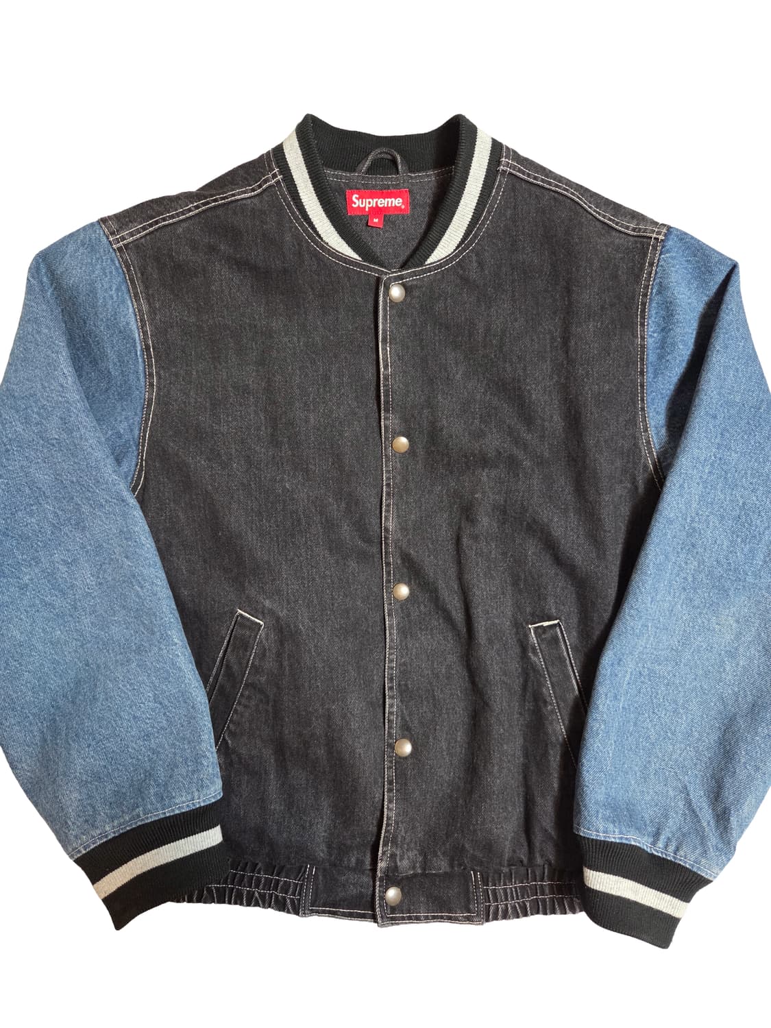 "2018ss Supreme Denim Varsity Jacket" 상품이미지1