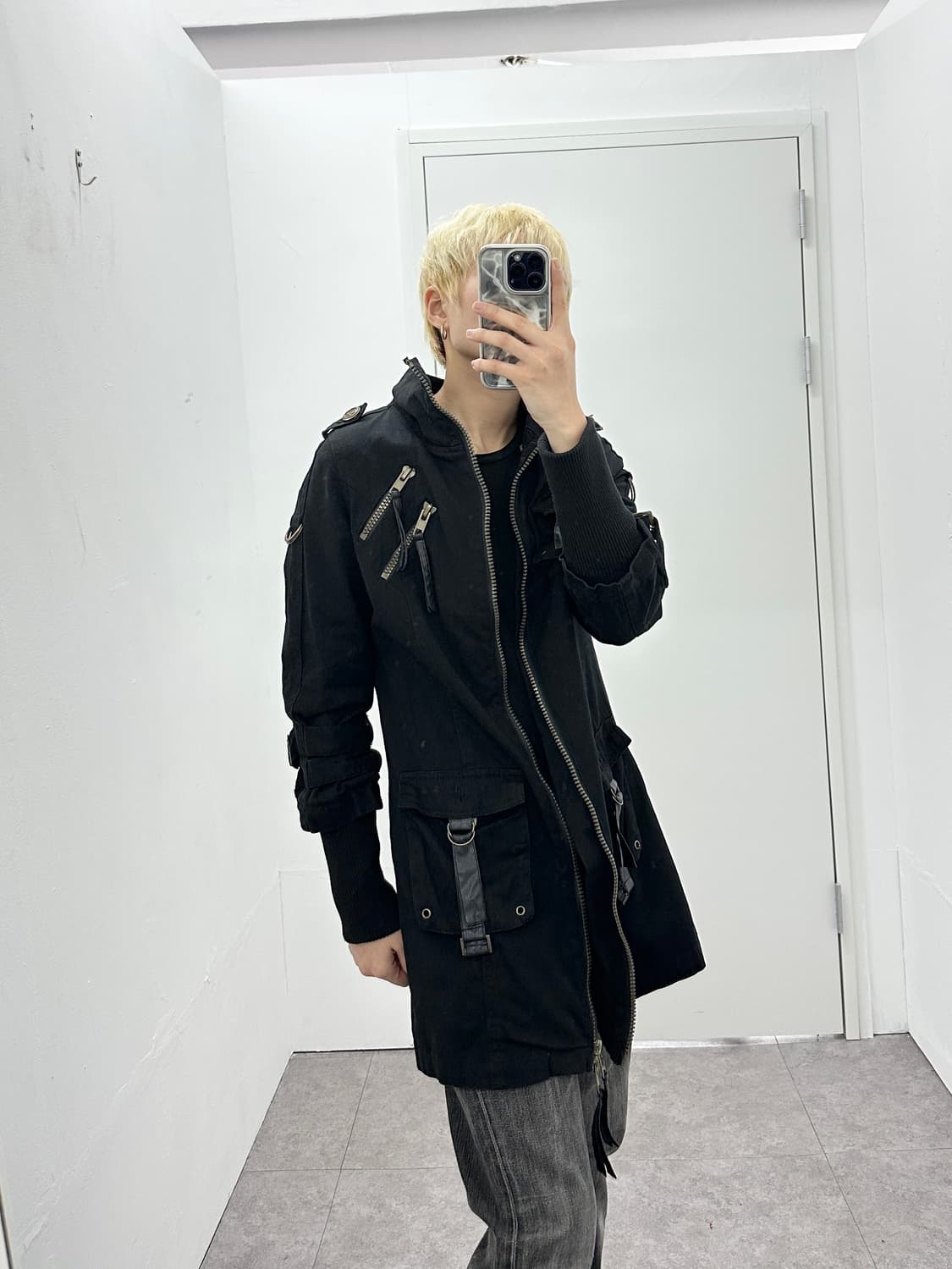 00s zipper leather detail 2way jacket 상품이미지2