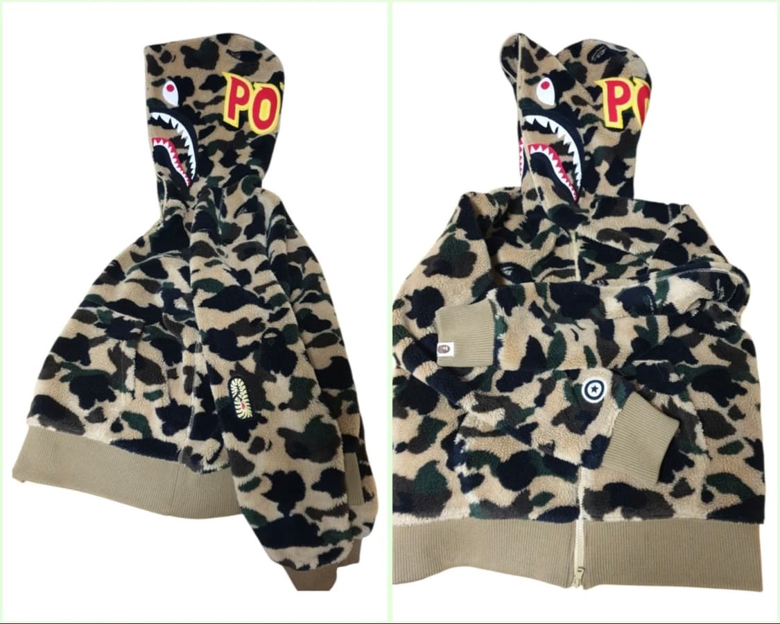 베이프 황계 카모 퍼 디테일 샤크 후드집업 상품이미지3