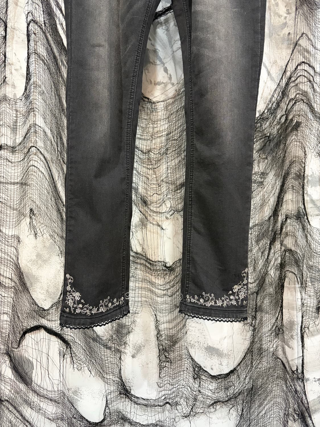 AXES FEMME embroidery lace detail pants 상품이미지4