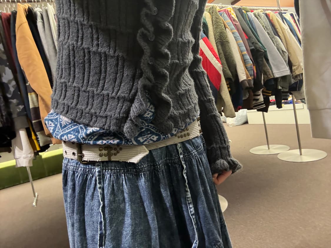 Japanese vintage y2k 그레이 스터드 벨트 상품이미지1