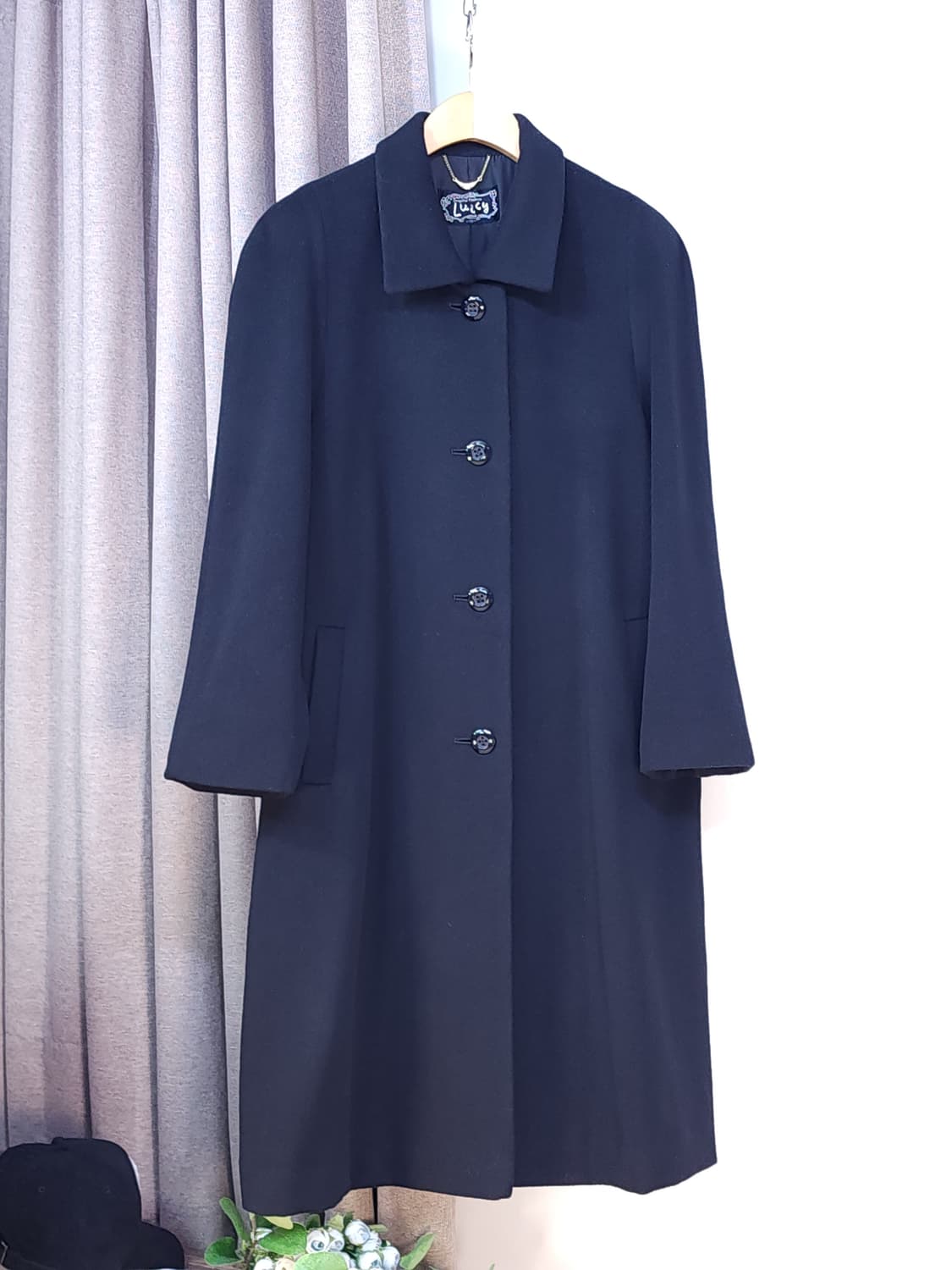 캐시미어100% 블랙코트 상품이미지2