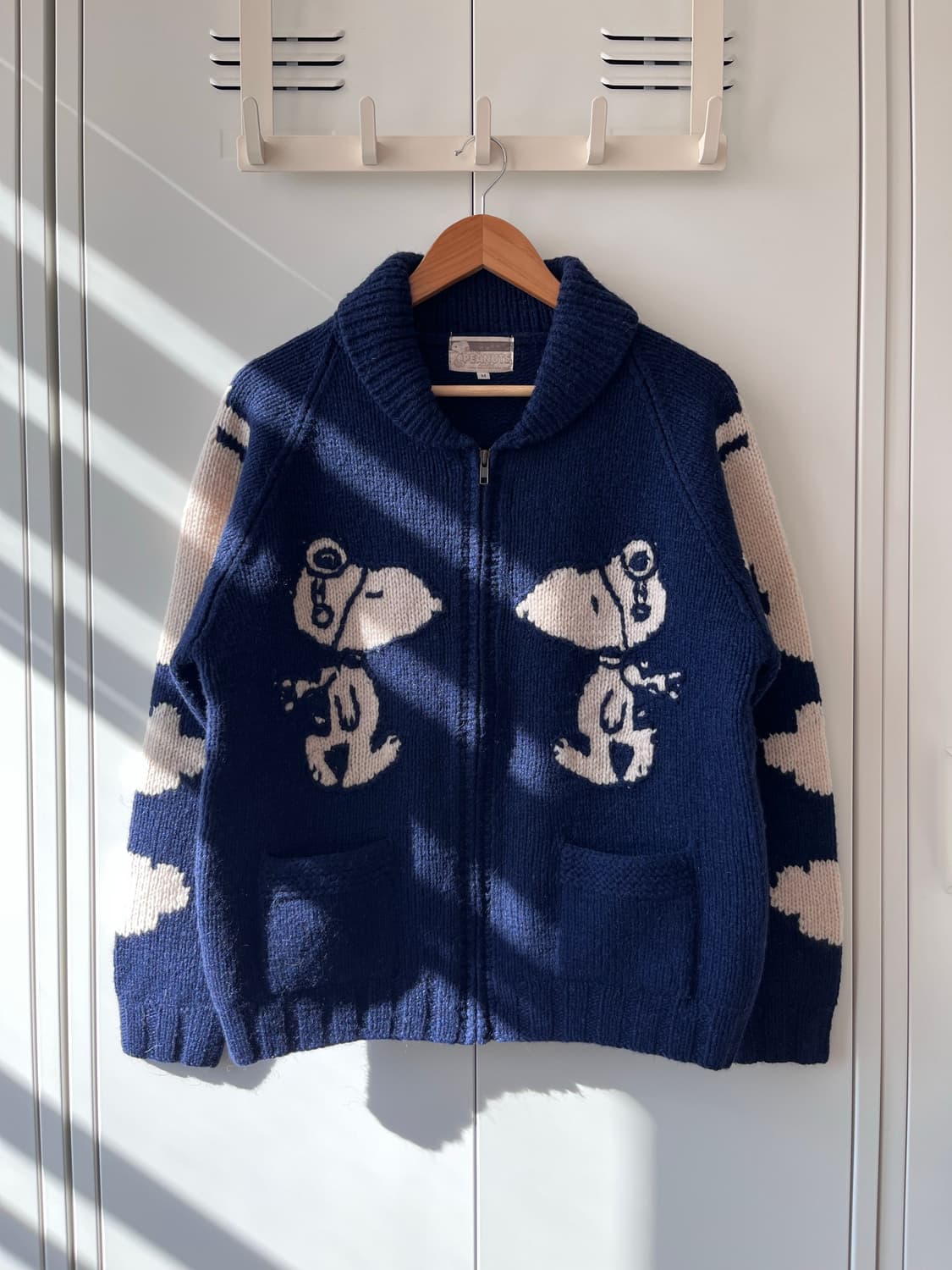 (Rare) Peanuts 피너츠 스누피 울 코위찬 집업 상품이미지9