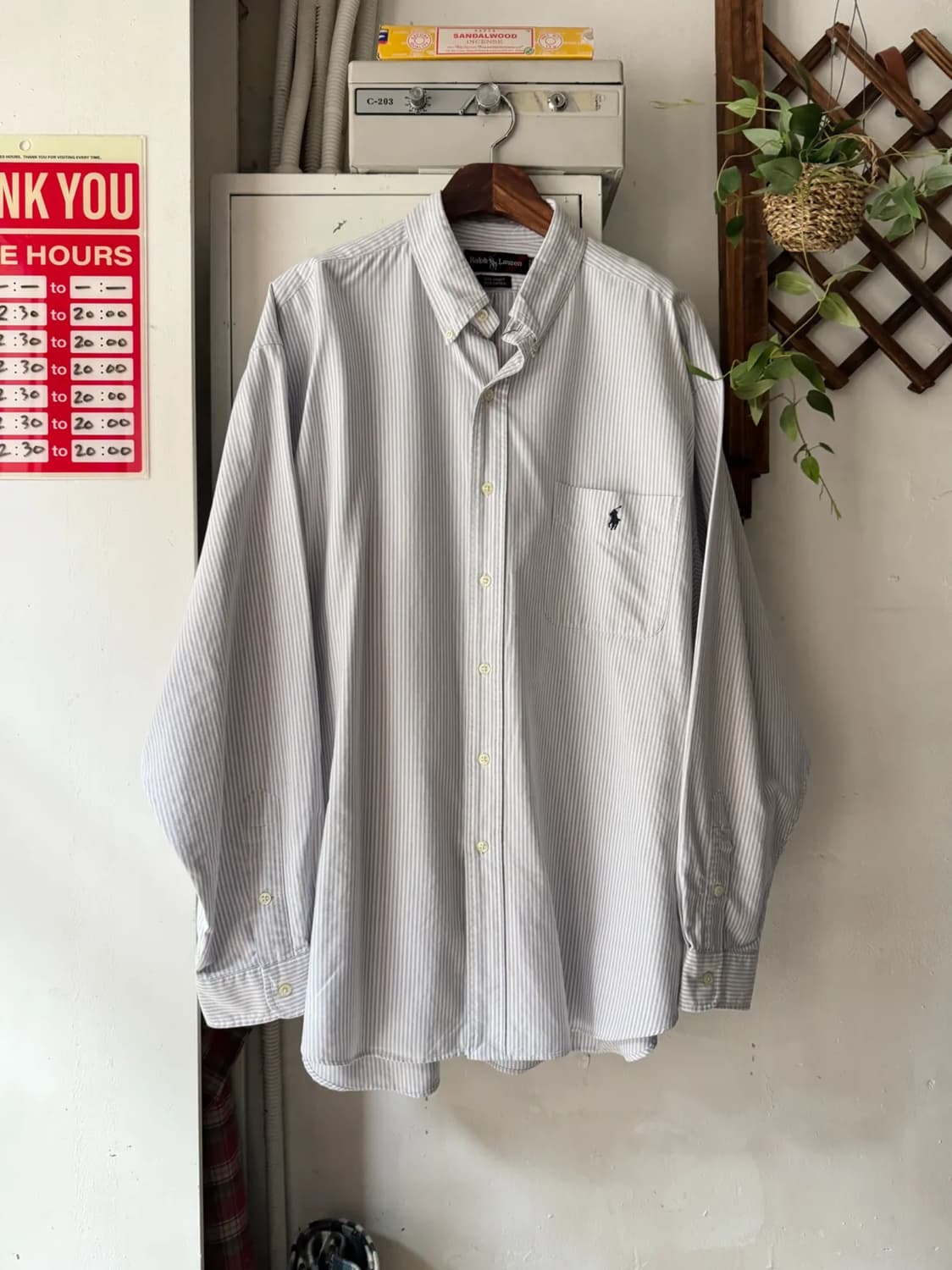 [XL]90's 폴로랄프로렌 BIG SHIRTS 스트라이프 옥스포드 셔츠 상품이미지1