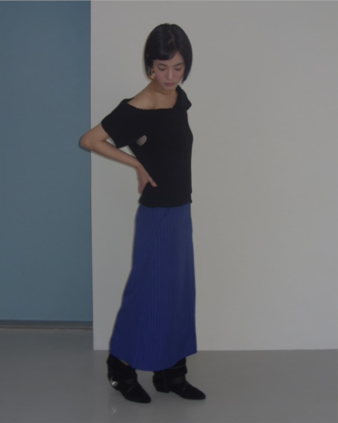 이알알 스트라이프 롱스커트 블루 상품이미지2