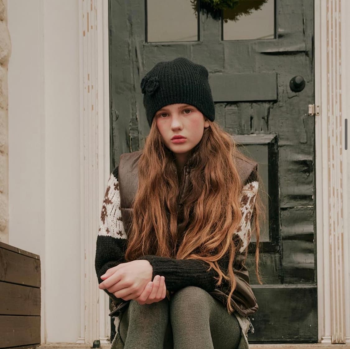 Cote beanie_니트 코사지 플라워 비니 상품이미지2