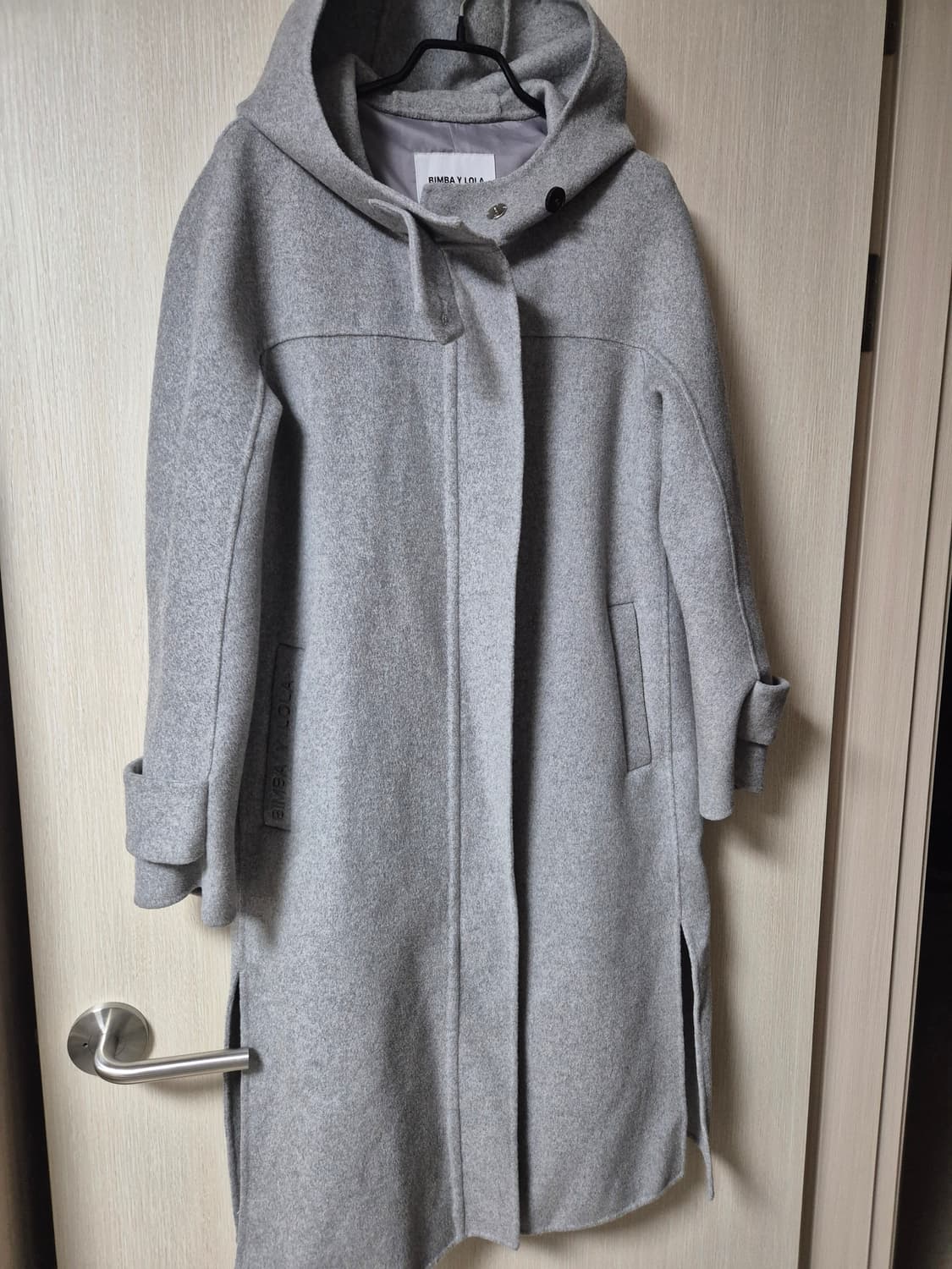 빔바이롤라 후드 롱 코트 그레이 울코트 S 상품이미지1