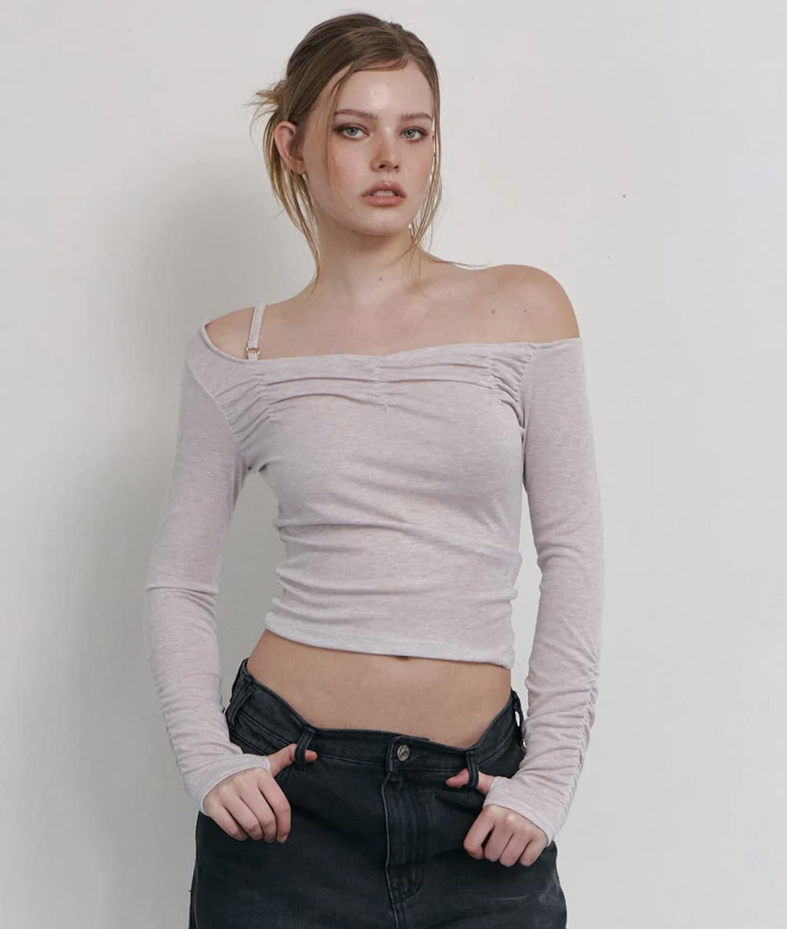 Pleasenofollow 플리즈노팔로우 halo티셔츠 더스티핑크 상품이미지1