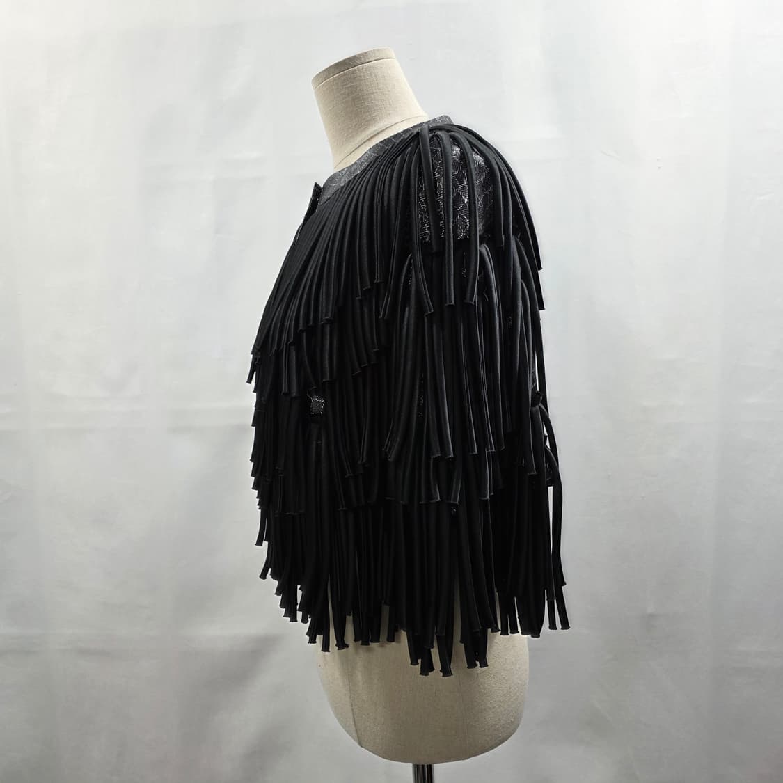 0774 [HOW AND WHAT]블랙 프린지 자켓 / 블랙 / XS 상품이미지2