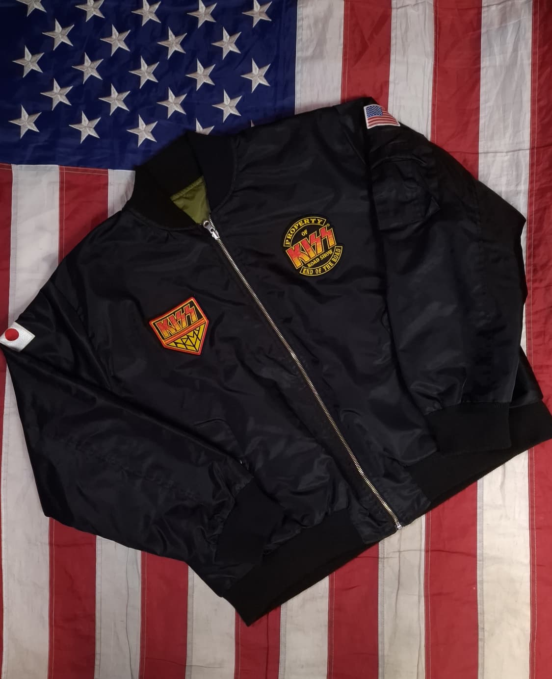 새제품급 오리지날 재팬판 KISS 키스락밴드 월드투어 MA-1 항공자켓 상품이미지5