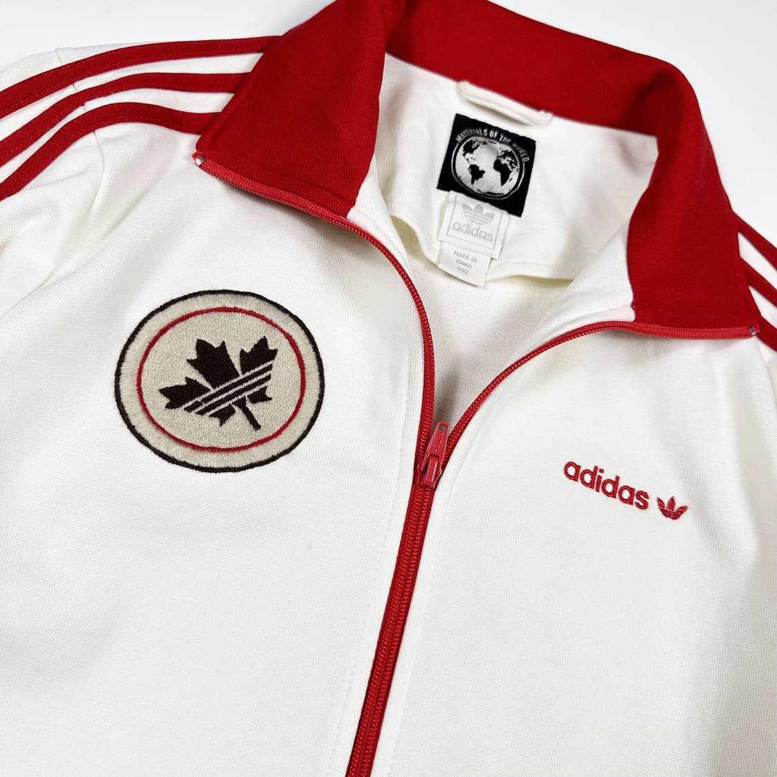 아디다스 구형 캐나다 져지 화이트 레드 S 상품이미지3