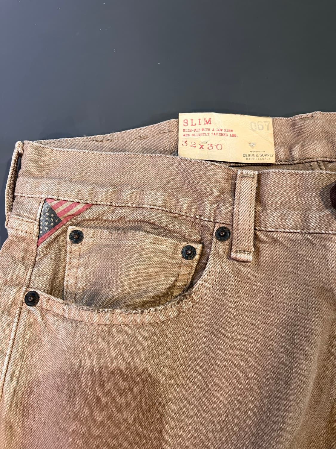 데님앤서플라이 랄프로렌 슬림 진 32X30 (Vivo Tan) 상품이미지3