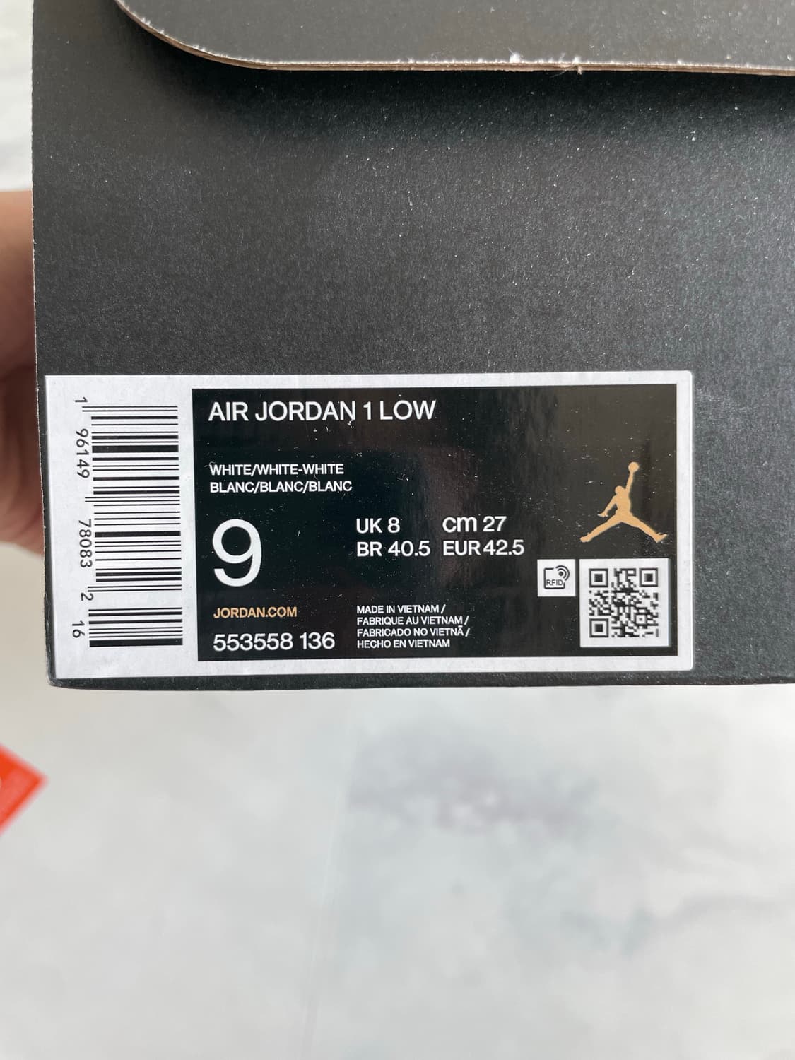 조던 1 로우 트리플 화이트 270사이즈 상품이미지5