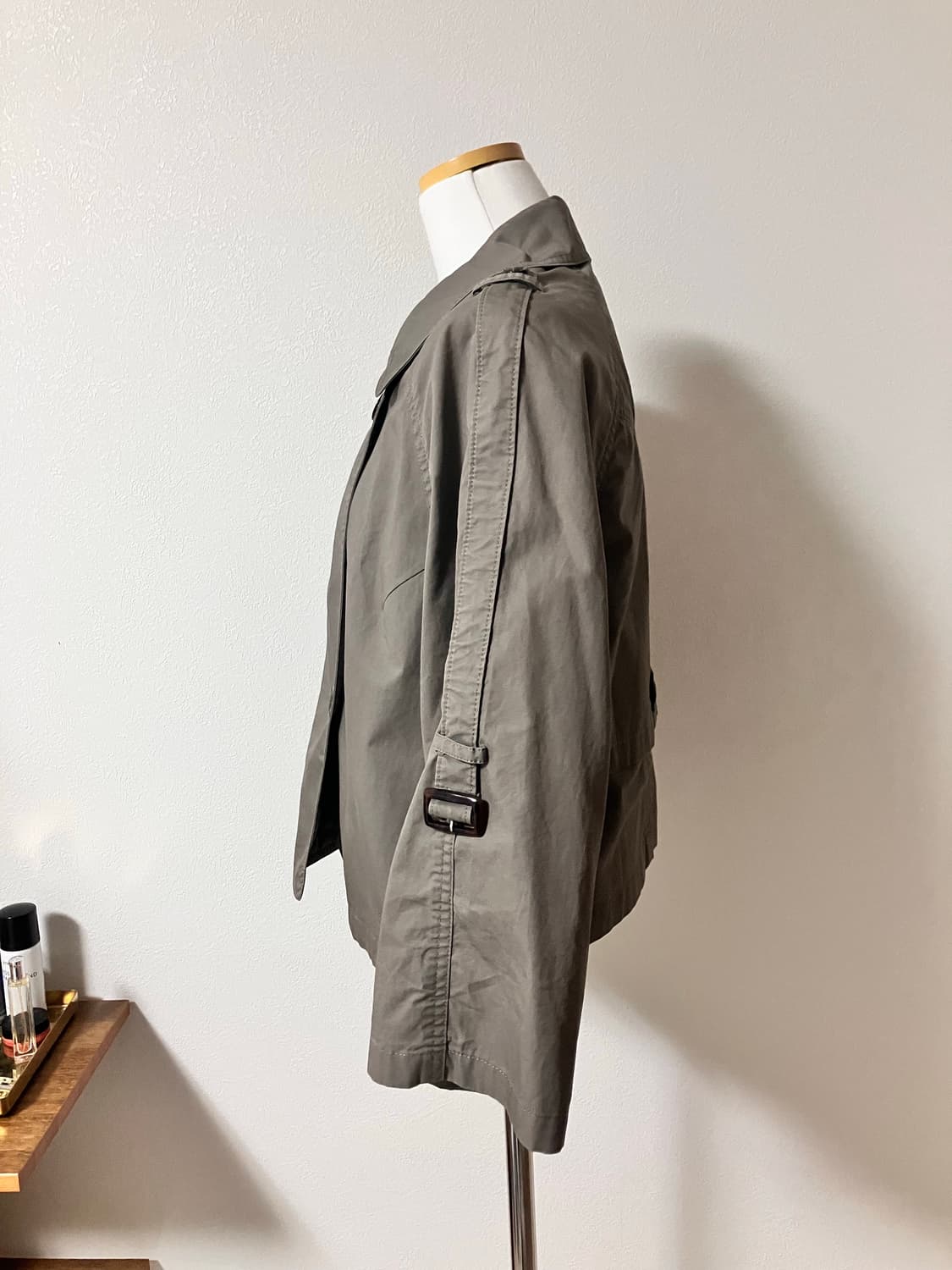 페이지플린 카키색 숏트렌치코트 면100% 상품이미지3