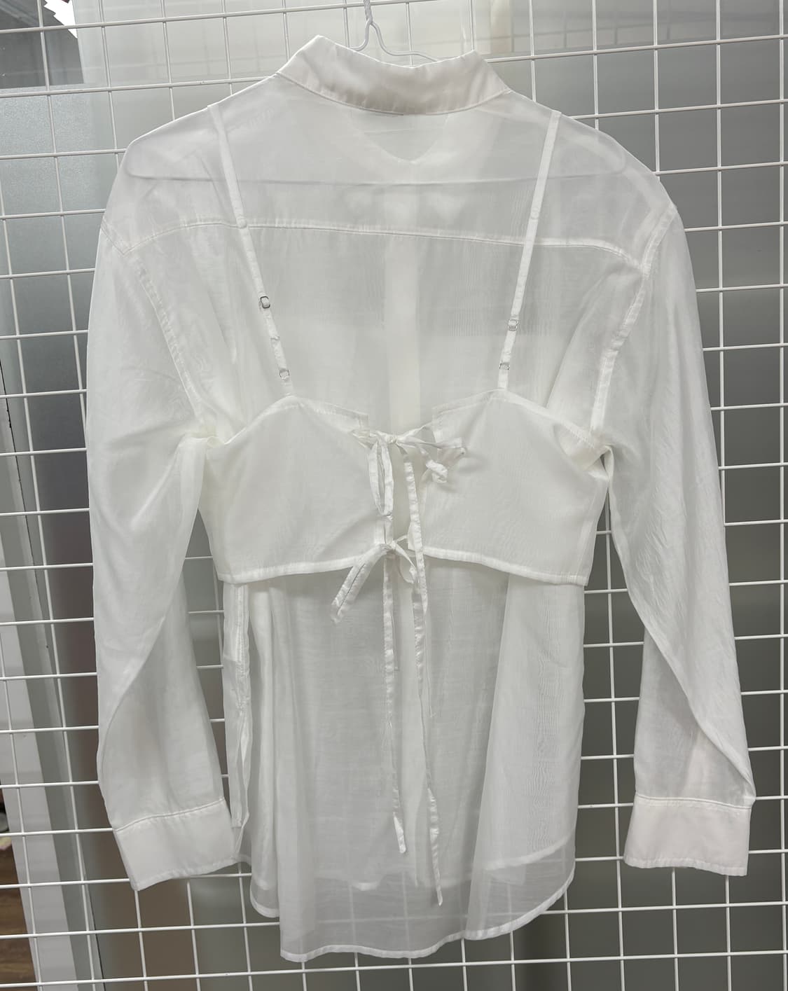 세컨모놀로그 시스루 뷔스티에 셔츠  상품이미지7